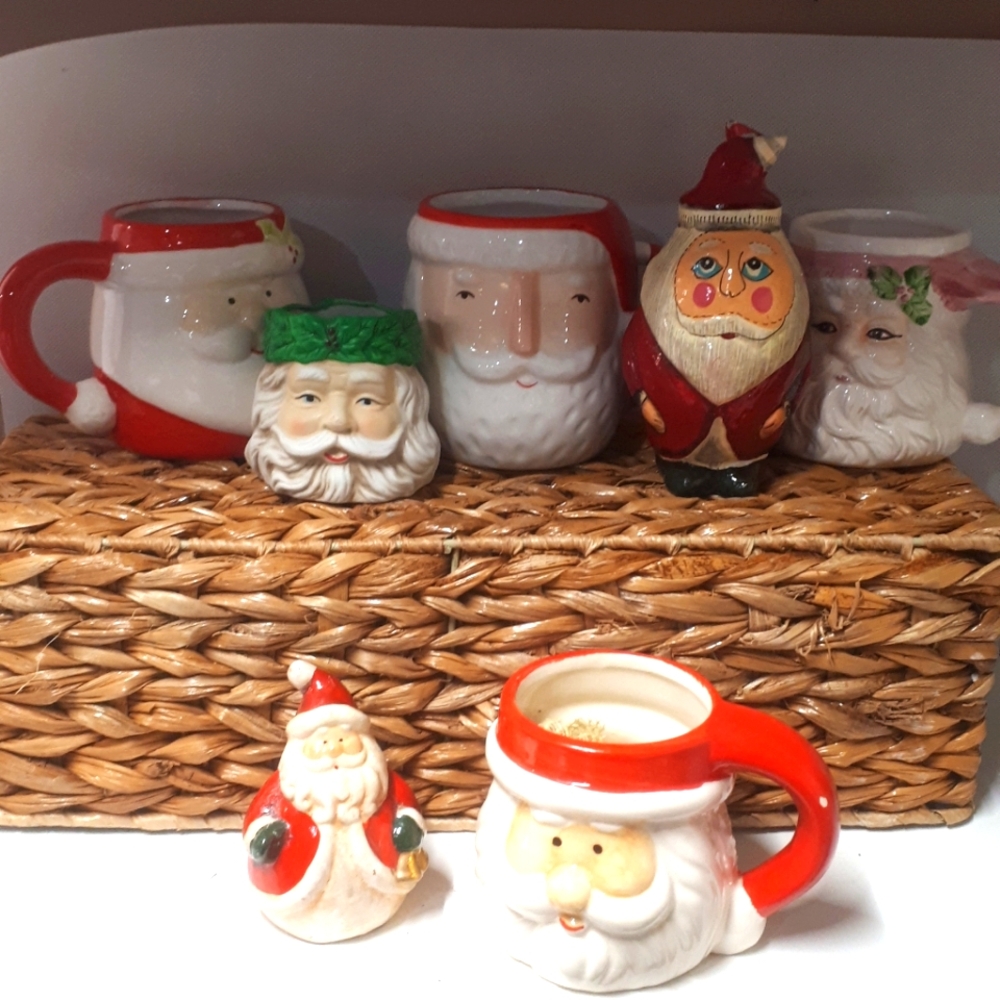 Lot Of 7 Santa/Santa Mugs